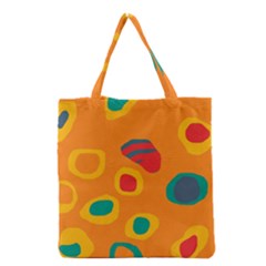 Orange Abstraction Grocery Tote Bag by Valentinaart