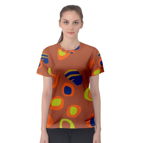 Orange Abstraction Women s Sport Mesh Tee by Valentinaart