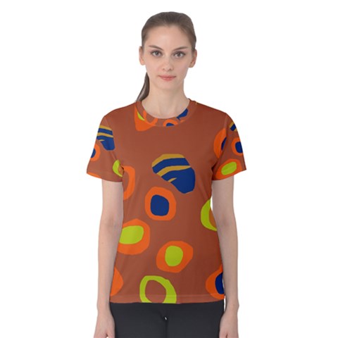 Orange Abstraction Women s Cotton Tee by Valentinaart