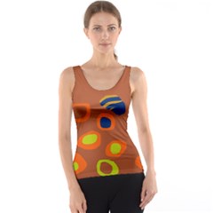 Orange Abstraction Tank Top by Valentinaart