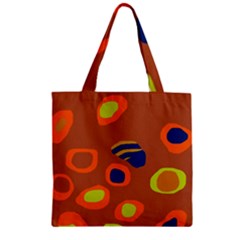 Orange Abstraction Zipper Grocery Tote Bag by Valentinaart