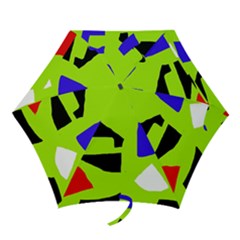 Green Abstraction Mini Folding Umbrellas by Valentinaart