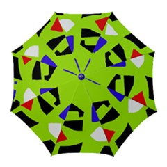 Green Abstraction Golf Umbrellas by Valentinaart