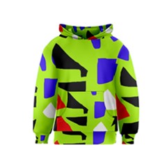 Green Abstraction Kids  Pullover Hoodie by Valentinaart