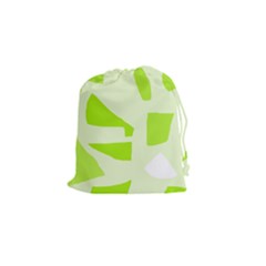 Green Abstract Design Drawstring Pouches (small) 