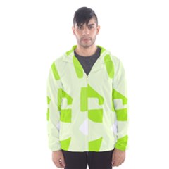 Green Abstract Design Hooded Wind Breaker (men) by Valentinaart