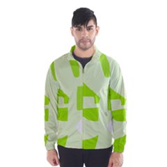 Green Abstract Design Wind Breaker (men) by Valentinaart