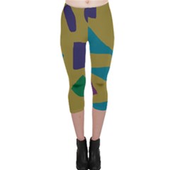 Colorful Abstraction Capri Leggings  by Valentinaart