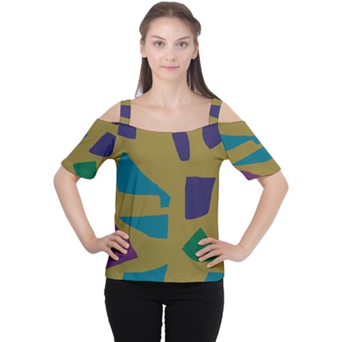 Colorful Abstraction Women s Cutout Shoulder Tee by Valentinaart