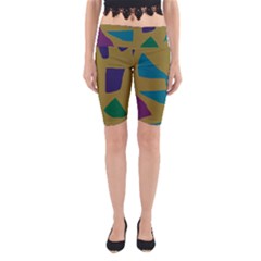 Colorful Abstraction Yoga Cropped Leggings by Valentinaart