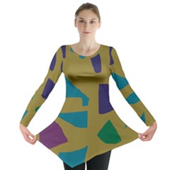 Colorful Abstraction Long Sleeve Tunic  by Valentinaart