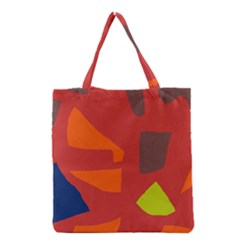 Red Abstraction Grocery Tote Bag by Valentinaart