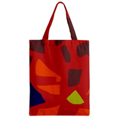 Red Abstraction Zipper Classic Tote Bag by Valentinaart