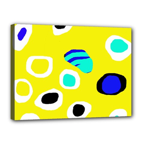 Yellow Abstract Pattern Canvas 16  X 12  by Valentinaart