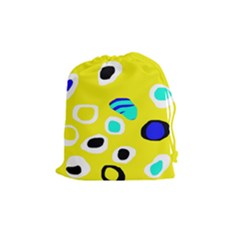 Yellow Abstract Pattern Drawstring Pouches (medium)  by Valentinaart