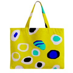 Yellow Abstract Pattern Zipper Mini Tote Bag by Valentinaart