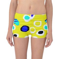 Yellow Abstract Pattern Reversible Boyleg Bikini Bottoms