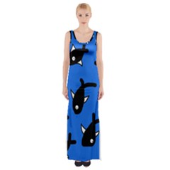 Cute Fishes Maxi Thigh Split Dress by Valentinaart