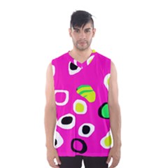 Pink Abstract Pattern Men s Basketball Tank Top by Valentinaart