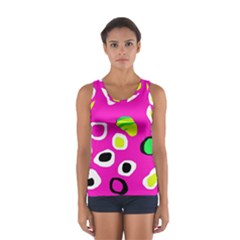 Pink Abstract Pattern Women s Sport Tank Top  by Valentinaart