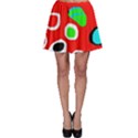 Red abstract pattern Skater Skirt View1