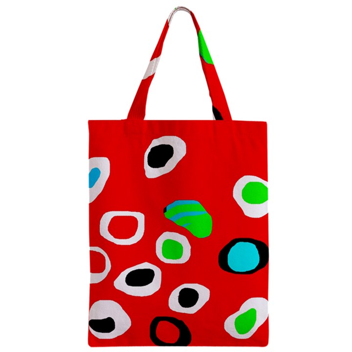 Red abstract pattern Zipper Classic Tote Bag