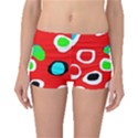 Red abstract pattern Boyleg Bikini Bottoms View1