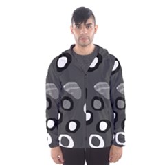 Gray Abstract Pattern Hooded Wind Breaker (men) by Valentinaart