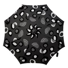 Gray Abstract Pattern Hook Handle Umbrellas (small) by Valentinaart