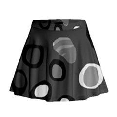 Gray Abstract Pattern Mini Flare Skirt by Valentinaart