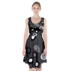 Gray Abstract Pattern Racerback Midi Dress by Valentinaart