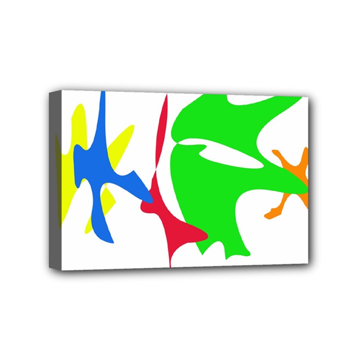 Colorful amoeba abstraction Mini Canvas 6  x 4 