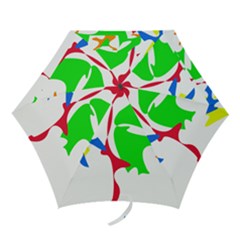 Colorful Amoeba Abstraction Mini Folding Umbrellas by Valentinaart