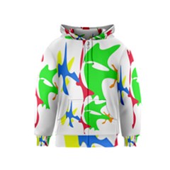 Colorful Amoeba Abstraction Kids  Zipper Hoodie by Valentinaart