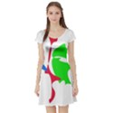 Colorful amoeba abstraction Short Sleeve Skater Dress View1