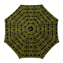 Dots Pattern Yellow Golf Umbrellas by BrightVibesDesign