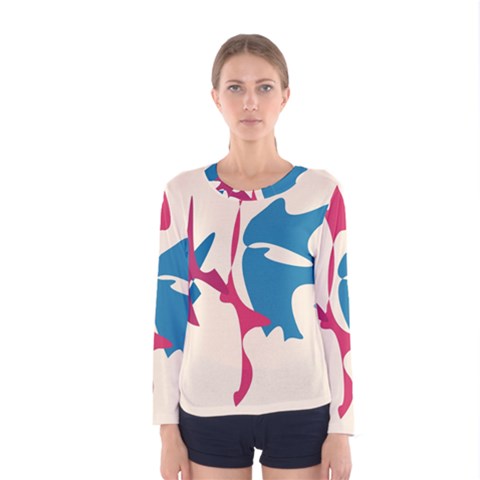 Decorative Amoeba Abstraction Women s Long Sleeve Tee by Valentinaart