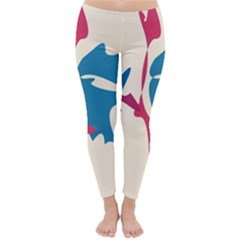 Decorative Amoeba Abstraction Winter Leggings  by Valentinaart