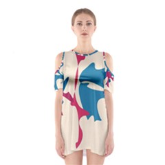 Decorative Amoeba Abstraction Cutout Shoulder Dress by Valentinaart