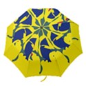 Yellow amoeba abstraction Folding Umbrellas View1