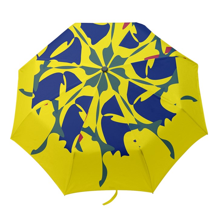 Yellow amoeba abstraction Folding Umbrellas