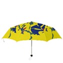 Yellow amoeba abstraction Folding Umbrellas View3