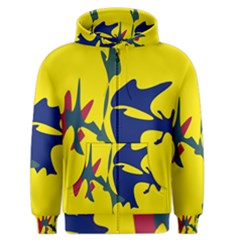 Yellow Amoeba Abstraction Men s Zipper Hoodie