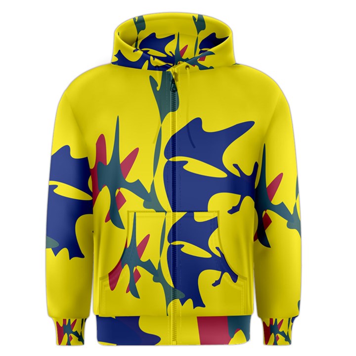 Yellow amoeba abstraction Men s Zipper Hoodie