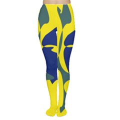 Yellow Amoeba Abstraction Women s Tights by Valentinaart