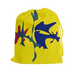 Yellow Amoeba Abstraction Drawstring Pouches (xxl)