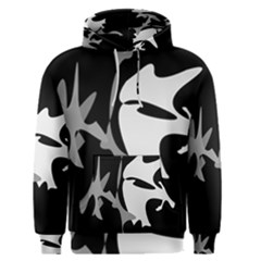 Black And White Amoeba Abstraction Men s Pullover Hoodie by Valentinaart