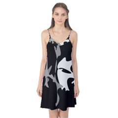 Black And White Amoeba Abstraction Camis Nightgown by Valentinaart