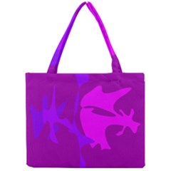 Purple, Pink And Magenta Amoeba Abstraction Mini Tote Bag by Valentinaart