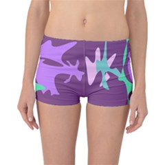 Purple Amoeba Abstraction Reversible Boyleg Bikini Bottoms by Valentinaart